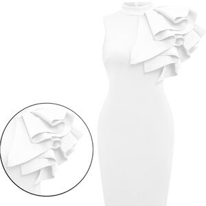 Elegant White Ruffle Dress